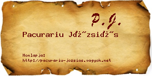 Pacurariu Józsiás névjegykártya